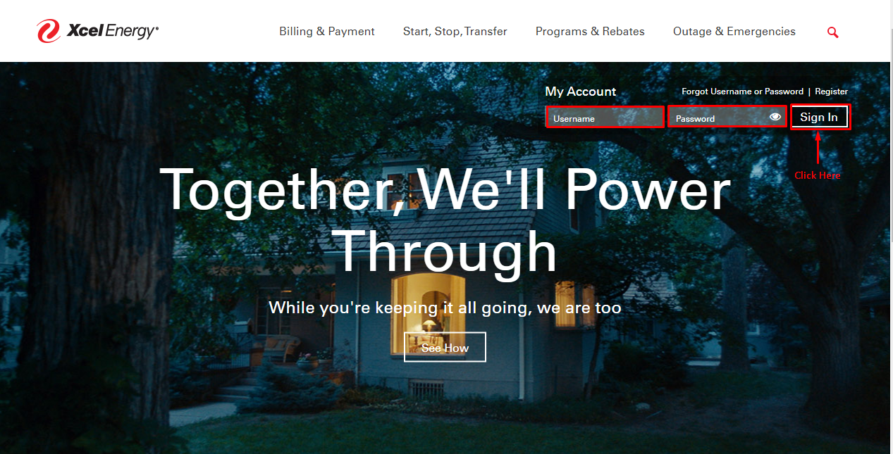 Xcel Energy login