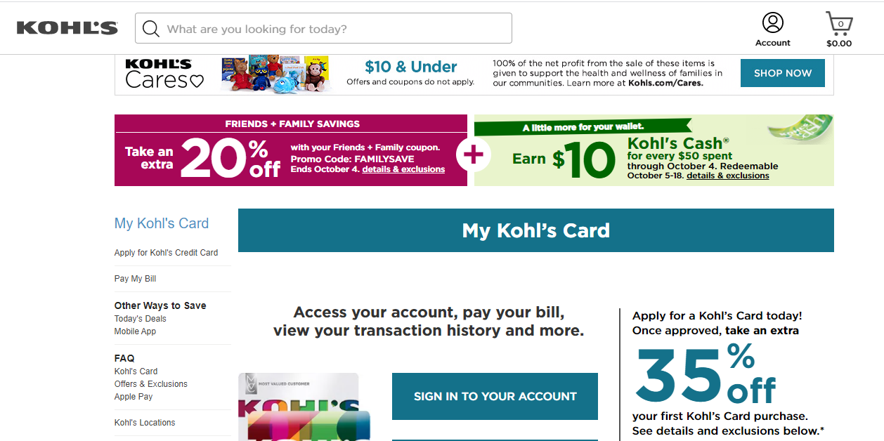 Sign in to My Kohl's Card to Make a Payment, My Kohls Credit Card Login