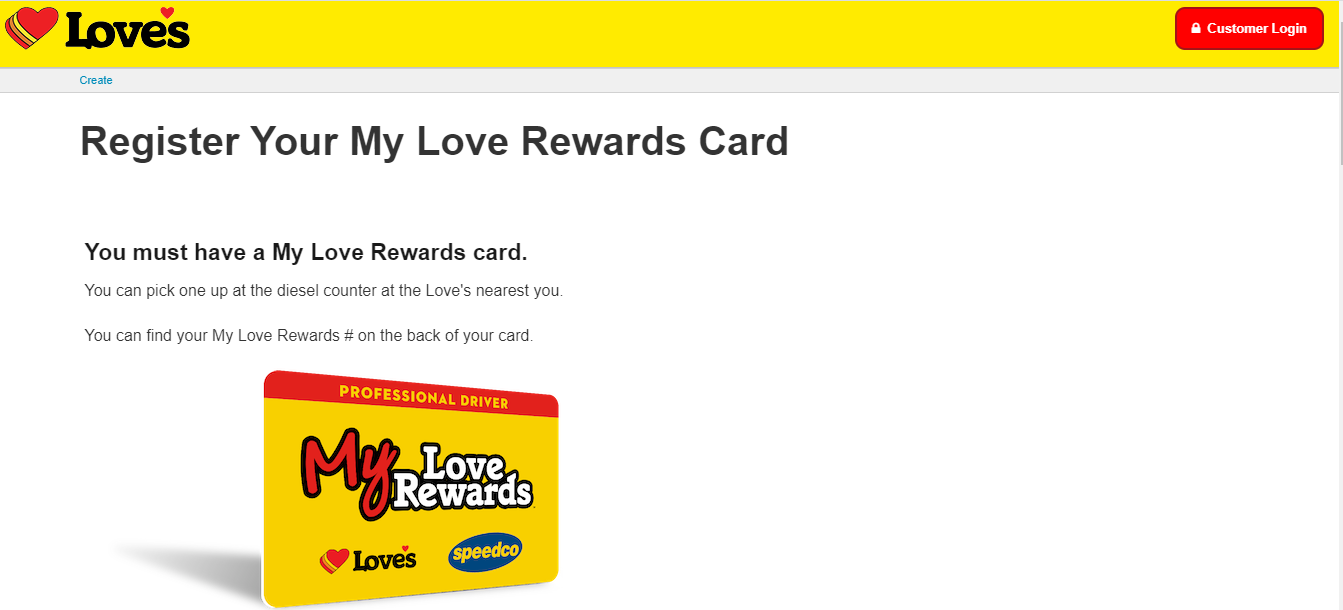 Register My Love Rewards Card