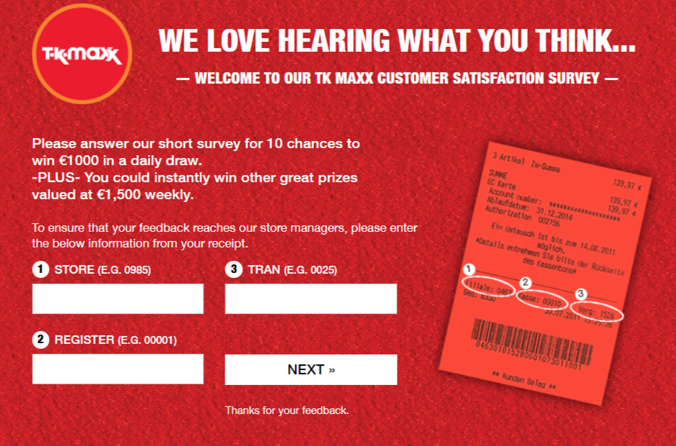 TKMaxx Guest Feedback